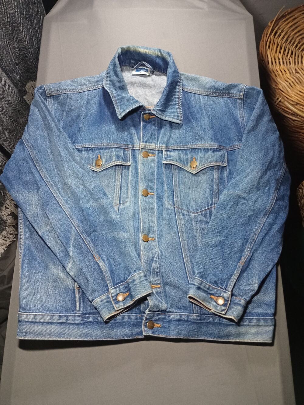 Club Sportif Distressed Jean Jacket Men's Size XL